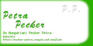 petra pecker business card